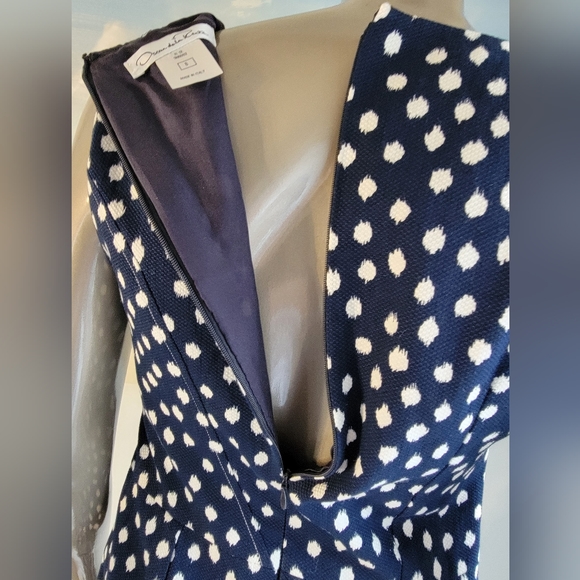 $2,800 OSCAR DE LA RENTA PICASSO SILK LINED BLUE DOT DAY DRESS US 4, 8, and 10 - Picture 5 of 9